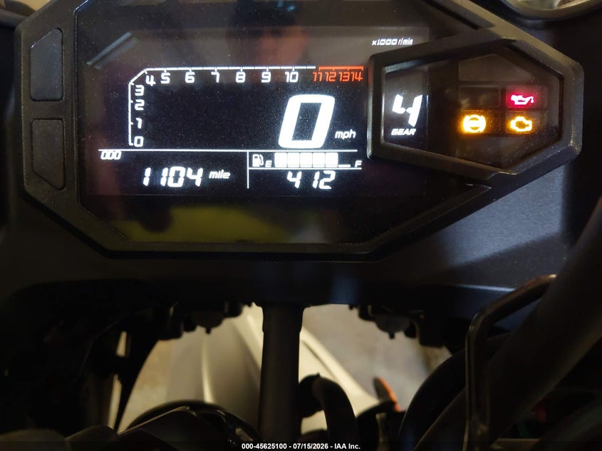 2025 Kawasaki Ex500 VIN: ML5EXGG11SDA61505 Lot: 45625100
