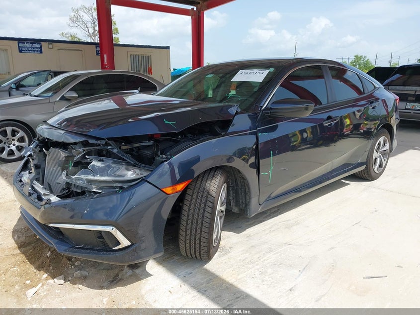 2019 Honda Civic, Front End, IAAI, VIN 19XFC2F63KE036302 — photo 2