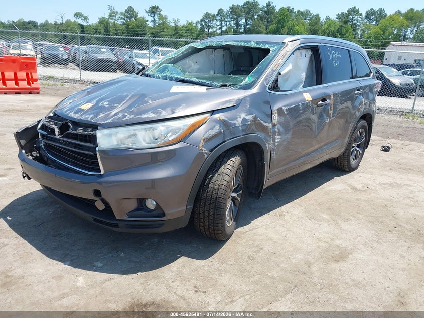 Vin: 5tdjkrfh4gs265446, lot: 46123947, toyota highlander xle v6 20162