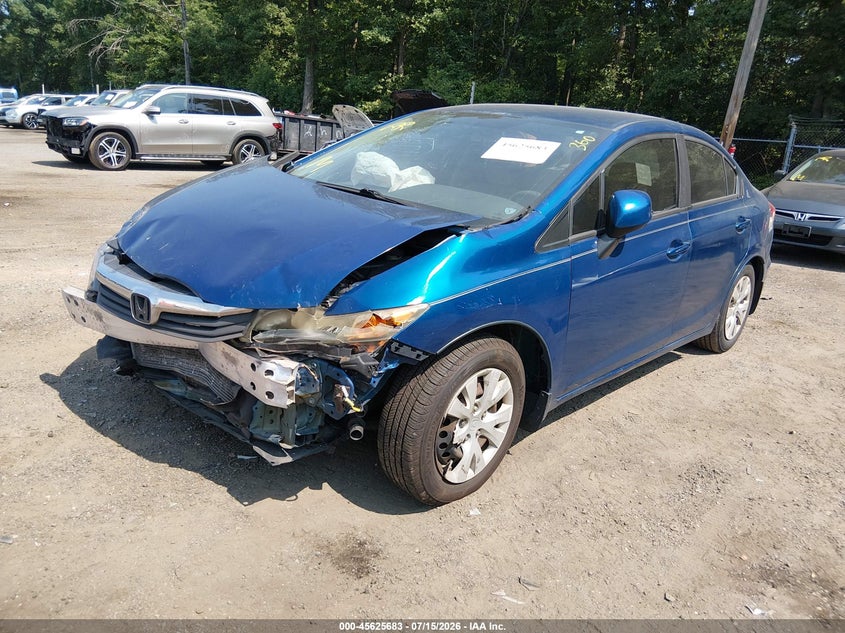 2012 Honda Civic, Front End, IAAI, VIN 19XFB2F52CE070677 — photo 2