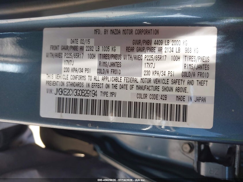 2016 Mazda Cx-5 Touring VIN: JM3KE2CY3G0629194 Lot: 45625826