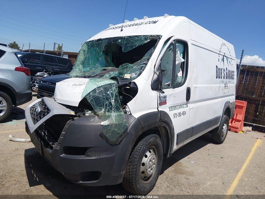 Vin: 3c6trvbg3ke565340, lot: 46124323, ram promaster 1500 high roof 136 wb 20192