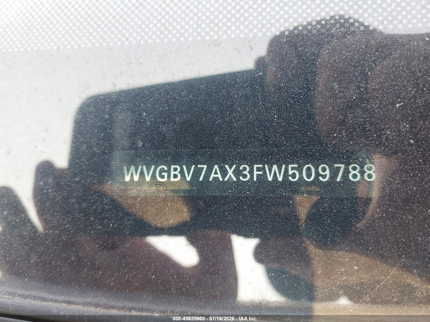 2015 Volkswagen Tiguan Sel VIN: WVGBV7AX3FW509788 Lot: 45625900