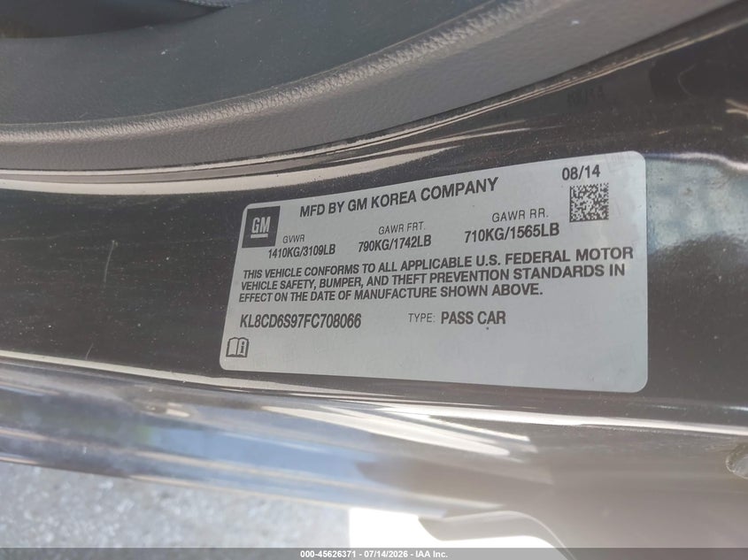 2017 Chevrolet Sonic Lt Auto VIN: 1G1JG6SH5H4168722 Lot: 45626371