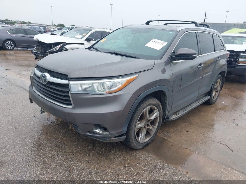Vin: 5tdykrfh3gs150786, lot: 46125105, toyota highlander limited platinum v6 20162