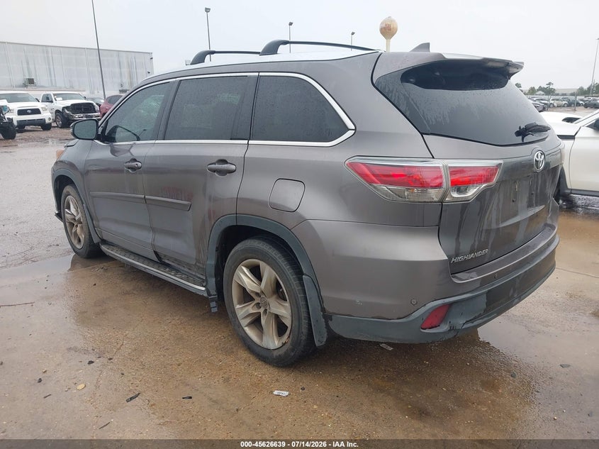 Vin: 5tdykrfh3gs150786, lot: 46125105, toyota highlander limited platinum v6 20163