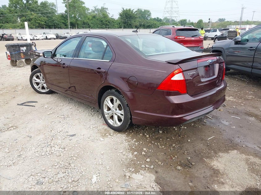 Vin: 3fahp0ha6cr391614, lot: 46125346, ford fusion se 20123