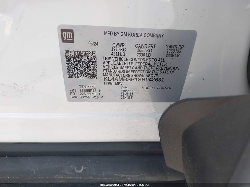 BUICK ENCORE GX 2025 VIN KL4AMBSP1SB042631