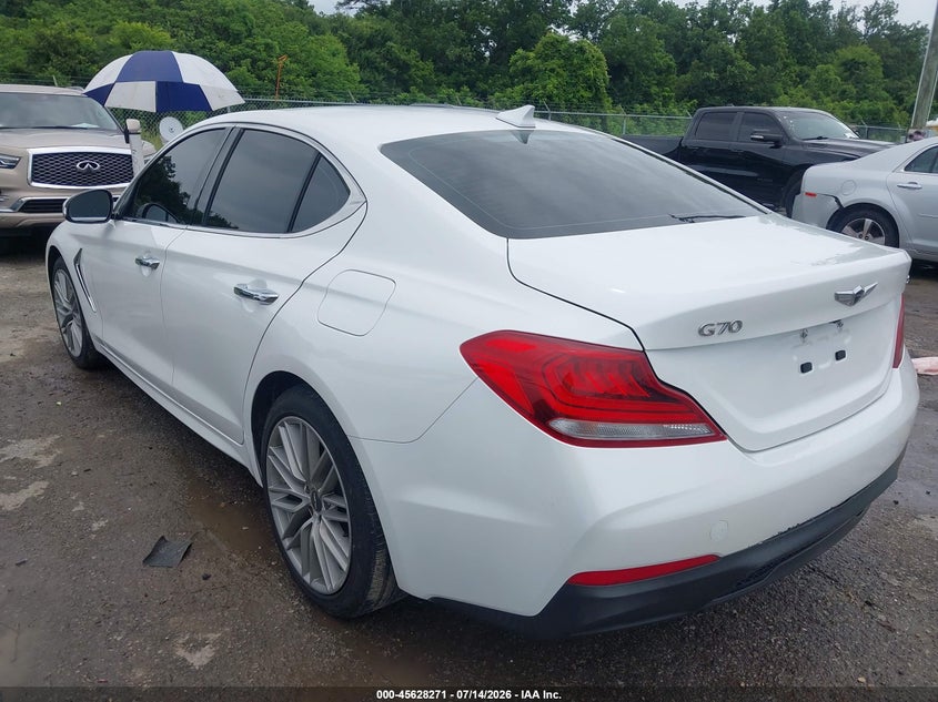 Vin: kmtg64la3lu051161, lot: 46126737, genesis g70 2.0t rwd 20203