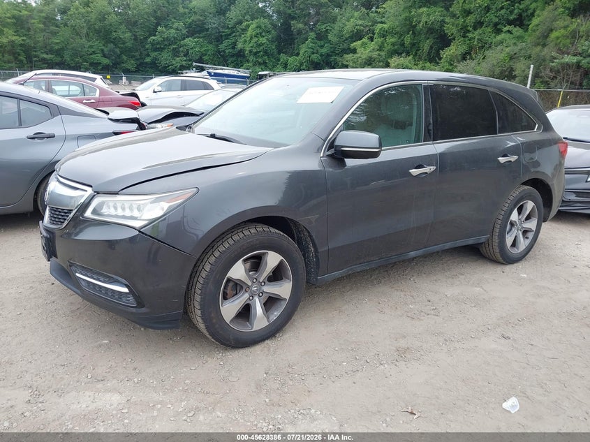 2014 Acura MDX, Удар спереди, IAAI, VIN 5FRYD4H28EB010139 — фото 2