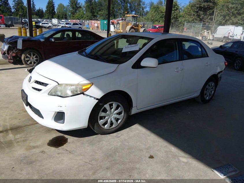 2011 Toyota Corolla, Front & Rear, IAAI, VIN 2T1BU4EE8BC640457 — photo 2