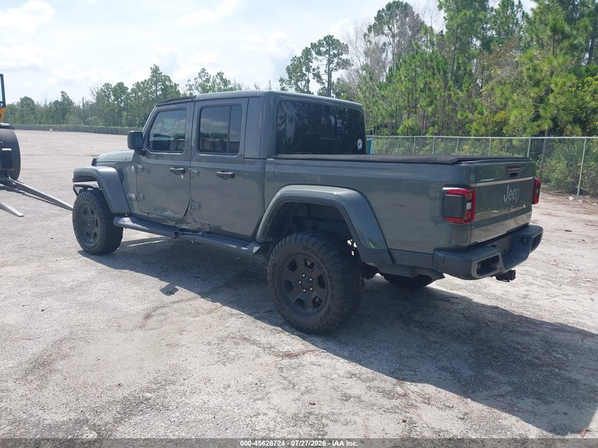 Vin: 1c6hjtfg7ml507575, lot: 46127190, jeep gladiator overland 4x4 20213