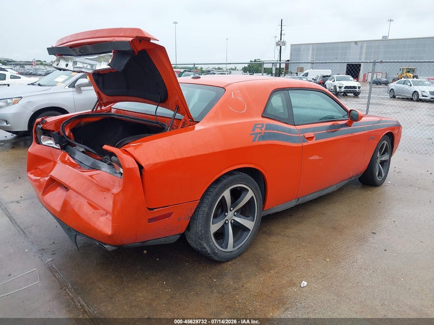 Vin: 2c3cdybt7dh733496, lot: 46127198, dodge challenger r/t classic 20134