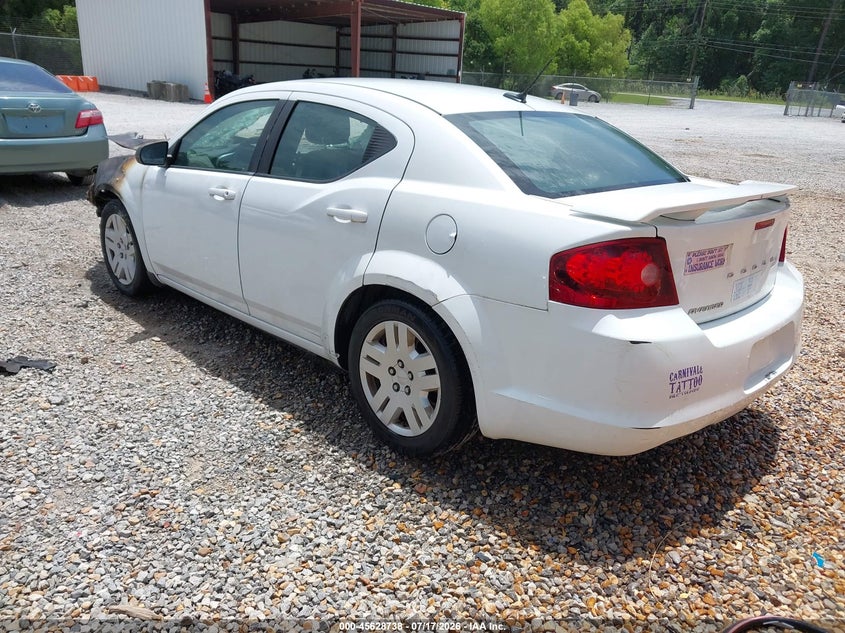 Vin: 1c3cdzab1dn537415, lot: 46127204, dodge avenger se 20133