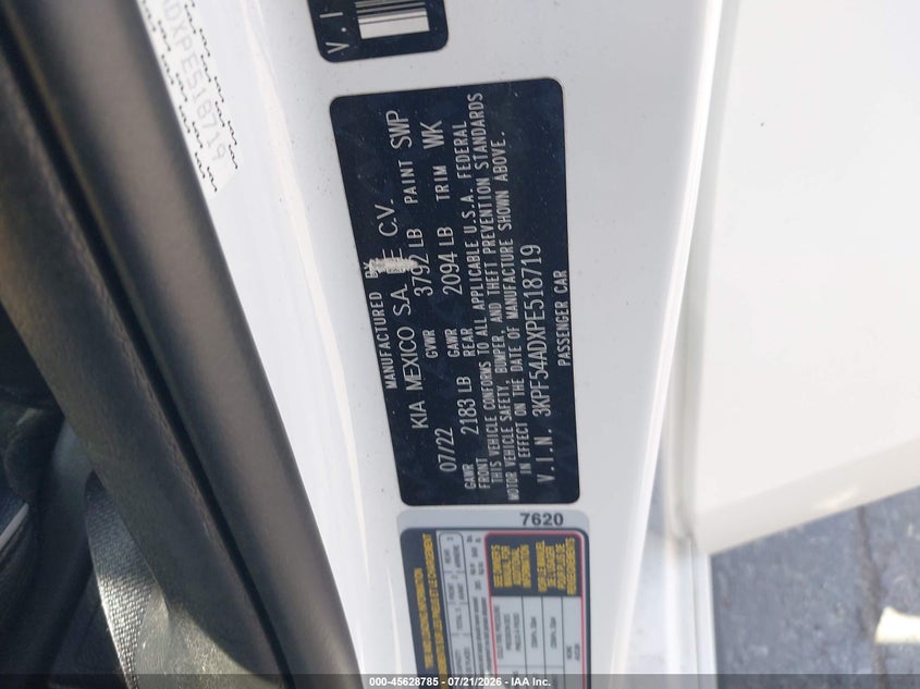 2023 Kia Forte Gt-Line VIN: 3KPF54ADXPE518719 Lot: 45628785