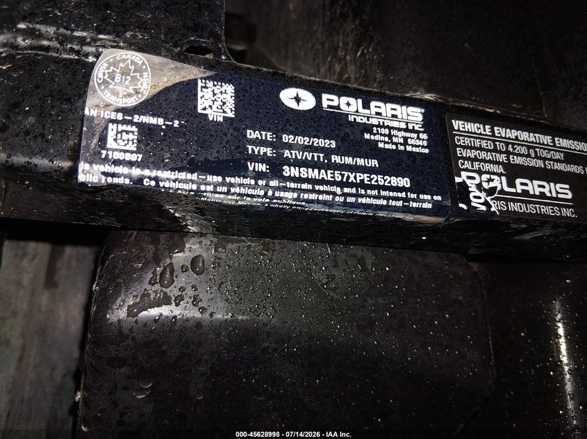 2023 Polaris Ranger Sp 570 Premium VIN: 3NSMAE57XPE252890 Lot: 45628998