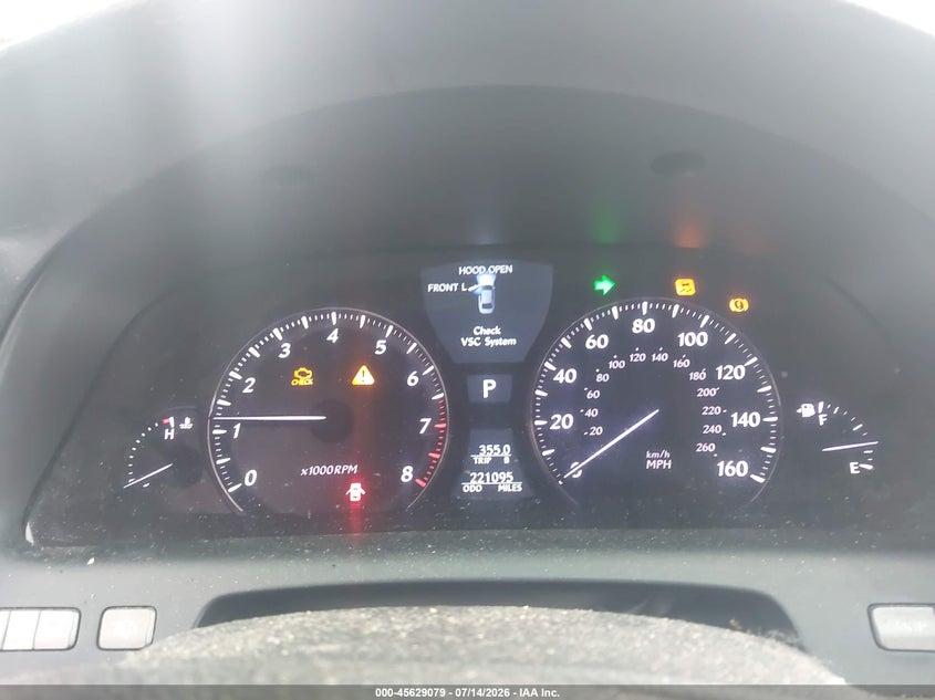 2007 Lexus Ls 460 L VIN: JTHGL46F975015620 Lot: 45629079