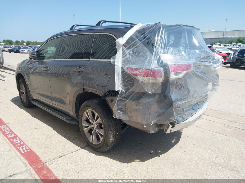 Vin: 5tdkkrfh9fs074625, lot: 46127560, toyota highlander xle v6 20153