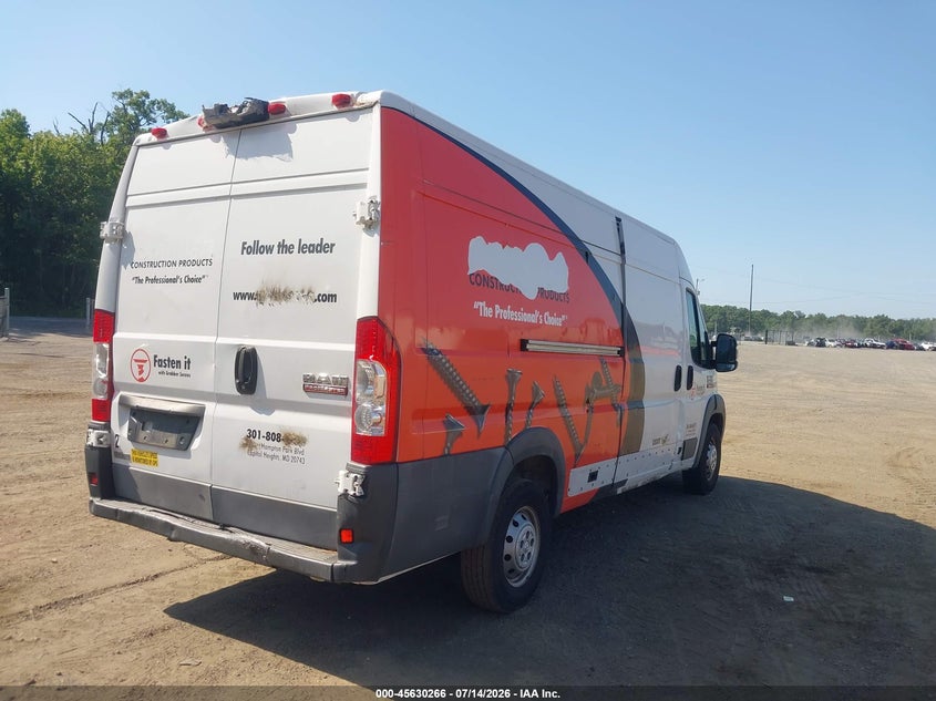 Vin: 3c6urvjg7he528158, lot: 46128732, ram promaster 3500 cargo van high roof 159 wb ext 20174