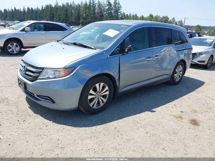 2014 Honda Odyssey, Левый бок, IAAI, VIN 5FNRL5H66EB093247 — фото 2