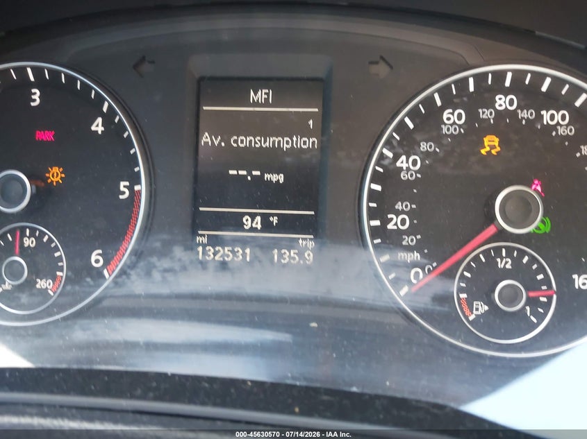 2014 Volkswagen Passat 2.0L Tdi Se VIN: 1VWBN7A32EC118971 Lot: 45630570