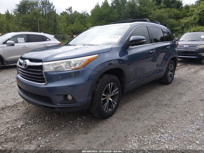 Vin: 5tdkkrfh5gs127998, lot: 46129104, toyota highlander xle v6 20162