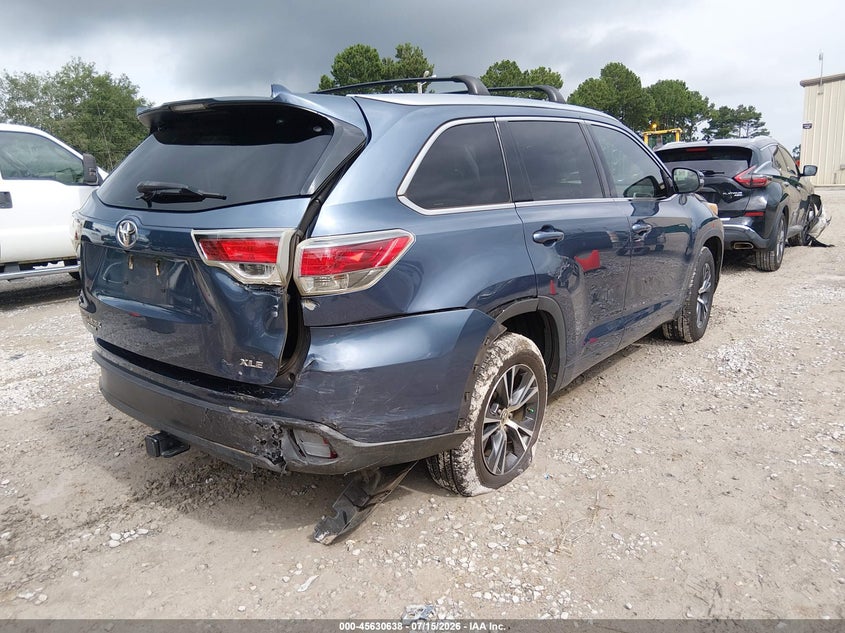 Vin: 5tdkkrfh5gs127998, lot: 46129104, toyota highlander xle v6 20164