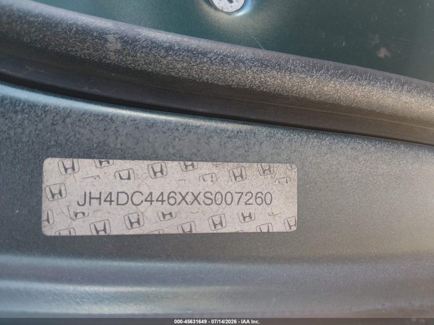 1999 Acura Integra Gs VIN: JH4DC446XXS007260 Lot: 45631649