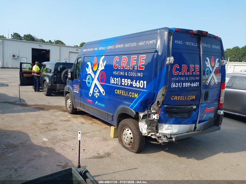 Vin: 3c6trvbg2ke518736, lot: 46130190, ram promaster 1500 high roof 136 wb 20193