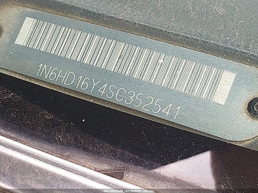 NISSAN TRUCK 1995 VIN 1N6HD16Y4SC352541
