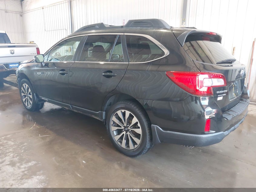 Vin: 4s4bsblcxf3339579, lot: 46130943, subaru outback 2.5i limited 20153