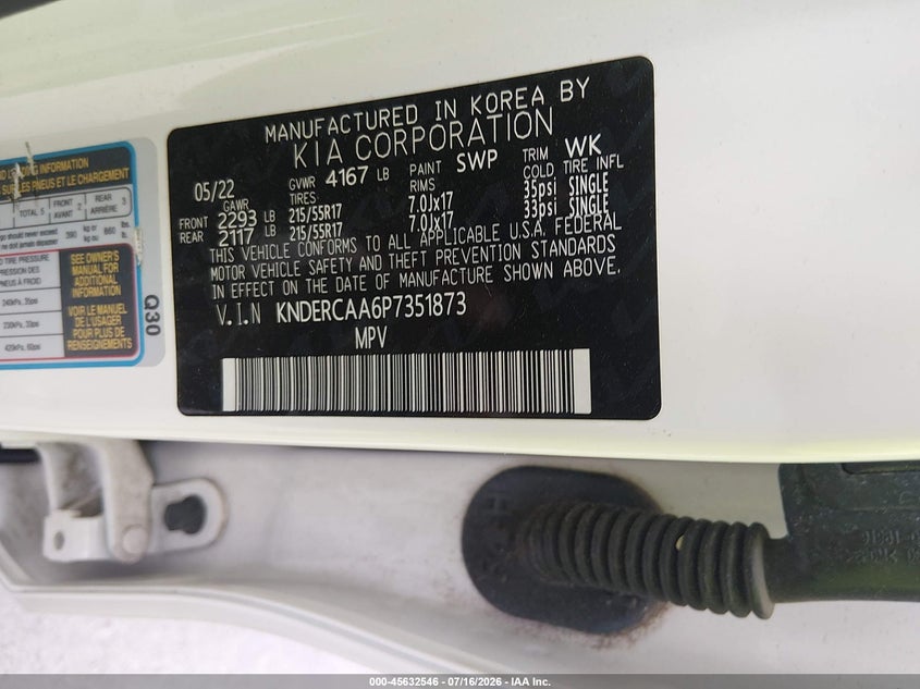 2023 Kia Seltos Ex VIN: KNDERCAA6P7351873 Lot: 45632546