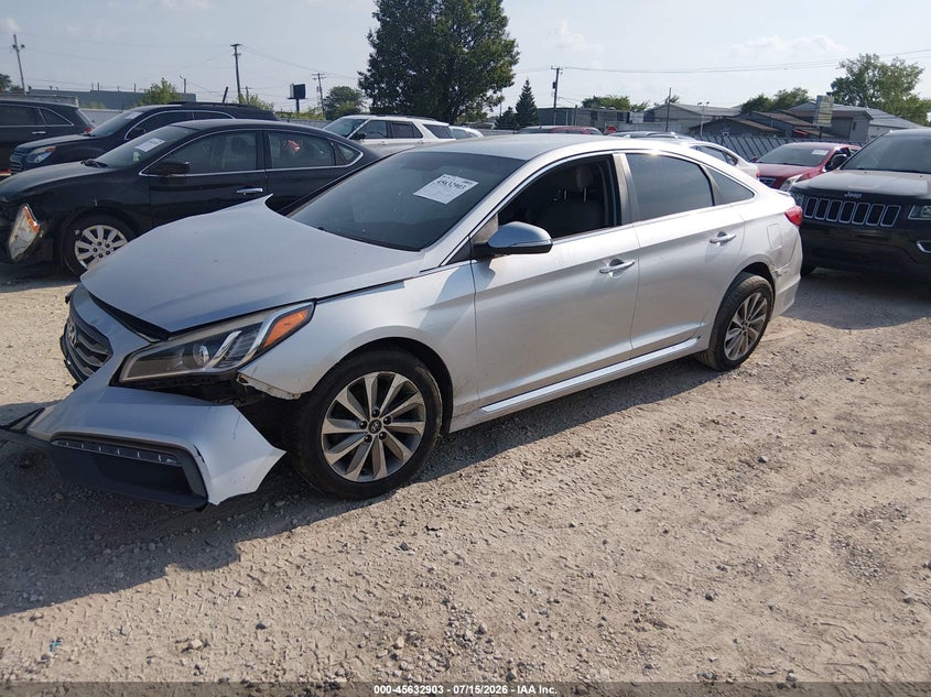 2015 Hyundai Sonata, Front End, IAAI, VIN 5NPE34AF4FH244267 — photo 2