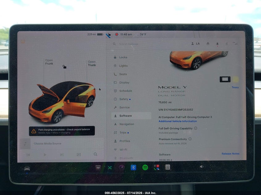 2021 TESLA MODEL Y auction photo 7
