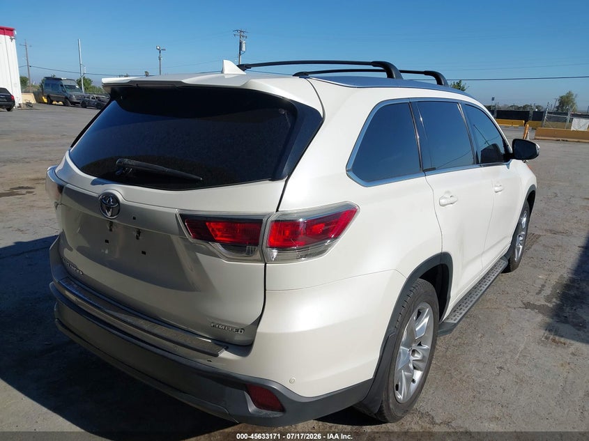 Vin: 5tdykrfh2gs184055, lot: 46131637, toyota highlander limited platinum v6 20164