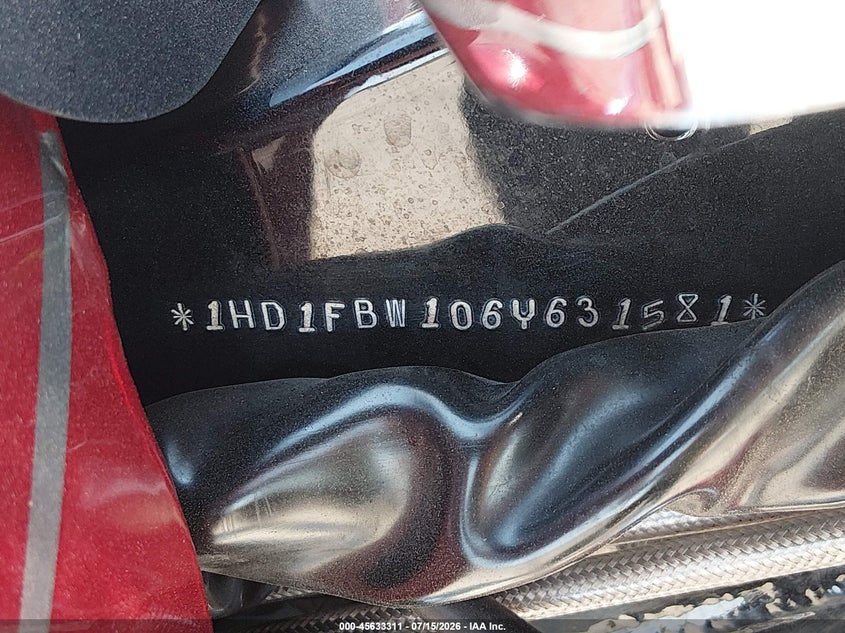 2006 Harley-Davidson Flhri VIN: 1HD1FBW106Y631581 Lot: 45633311