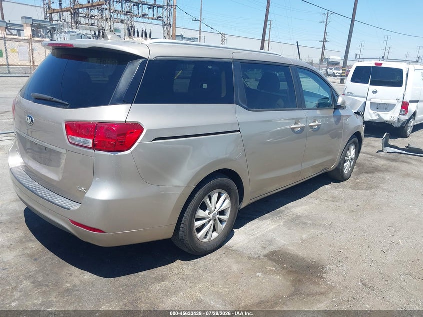 Vin: kndmb5c15f6041808, lot: 46131905, kia sedona lx 20154