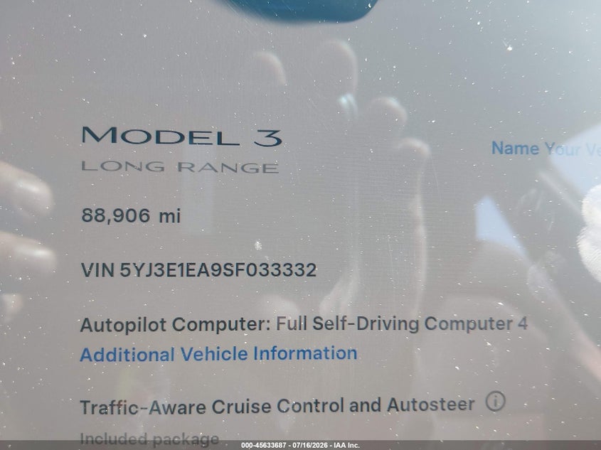 2025 TESLA MODEL 3 auction photo 7