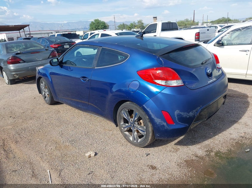 Vin: kmhtc6adxhu318815, lot: 46132262, hyundai veloster value edition 20173