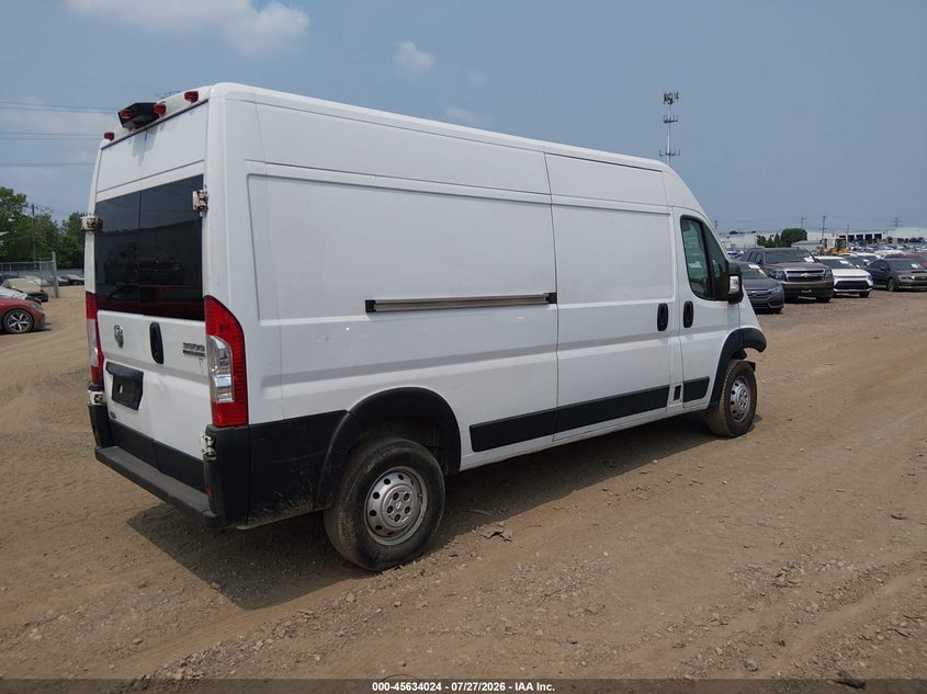 Vin: 3c6mrvhg0pe509181, lot: 46132525, ram promaster 3500 high roof 159 wb 20234