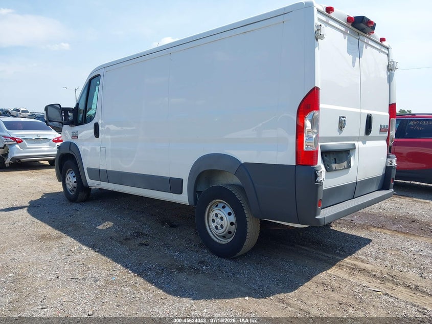 Vin: 3c6trvag9je110900, lot: 46132544, ram promaster 1500 low roof 136 wb 20183