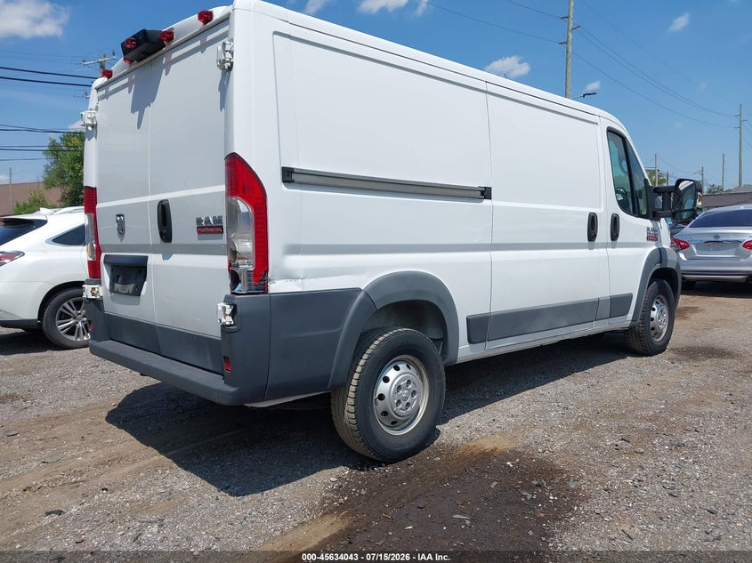 Vin: 3c6trvag9je110900, lot: 46132544, ram promaster 1500 low roof 136 wb 20184