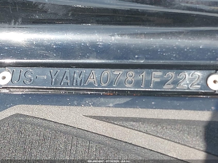 2022 Yamaha Gp1800 VIN: USYAMA0781F222 Lot: 45634047