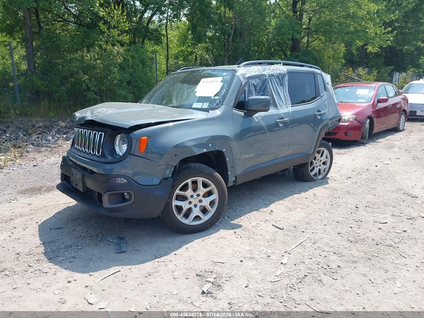 2018 Jeep Renegade Latitude 4X4, Front & Rear, IAAI, VIN ZACCJBBB5JPG72264 — photo 2