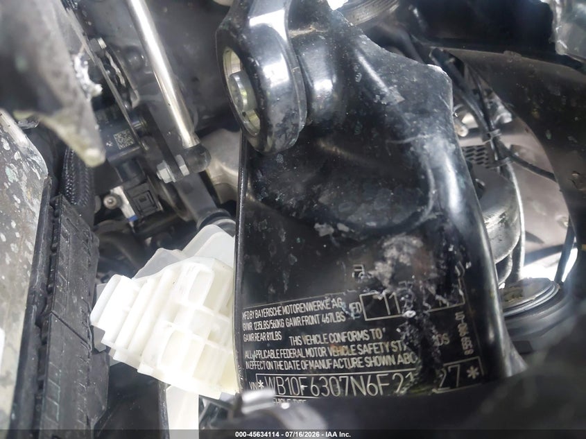 2022 BMW K1600 B VIN: WB10F6307N6F21427 Lot: 45634114