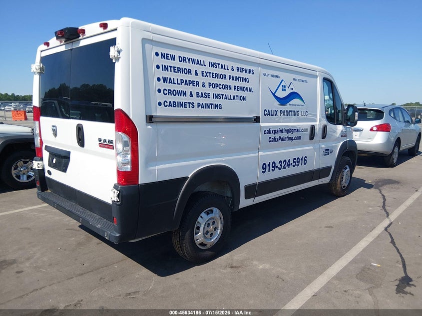 Vin: 3c6trvag0le119911, lot: 46132687, ram promaster 1500 low roof 136 wb 20204