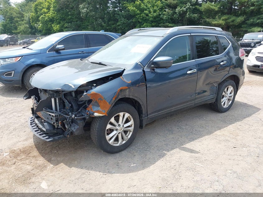 2016 Nissan Rogue, Front & Rear, IAAI, VIN KNMAT2MV0GP660957 — photo 2