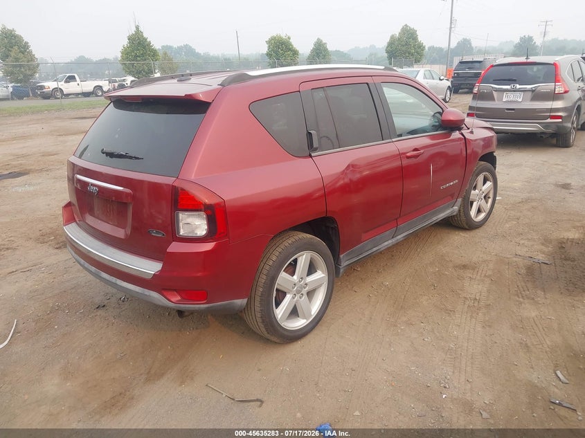 Vin: 1c4njcea6ed679343, lot: 46133784, jeep compass high altitude 20144