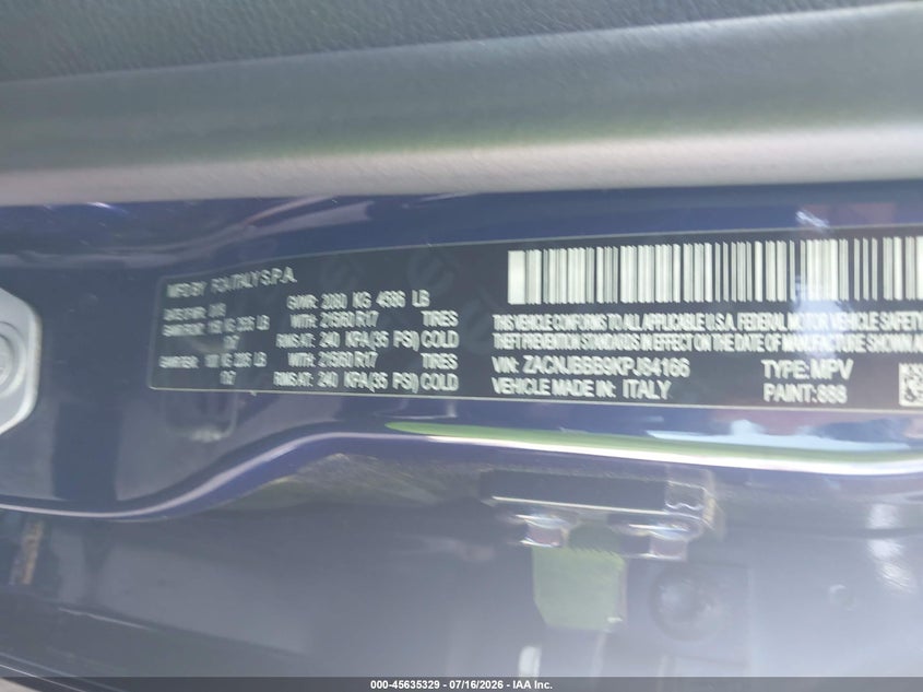 2019 Jeep Renegade Latitude 4X4 VIN: ZACNJBBB9KPJ84166 Lot: 45635329