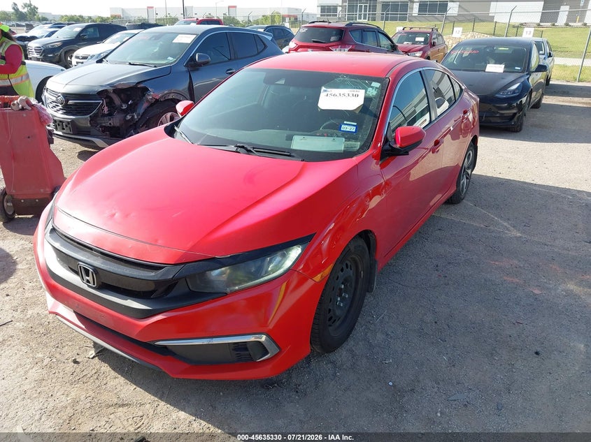 2019 Honda Civic, Hail, IAAI, VIN 2HGFC2F69KH593611 — photo 2